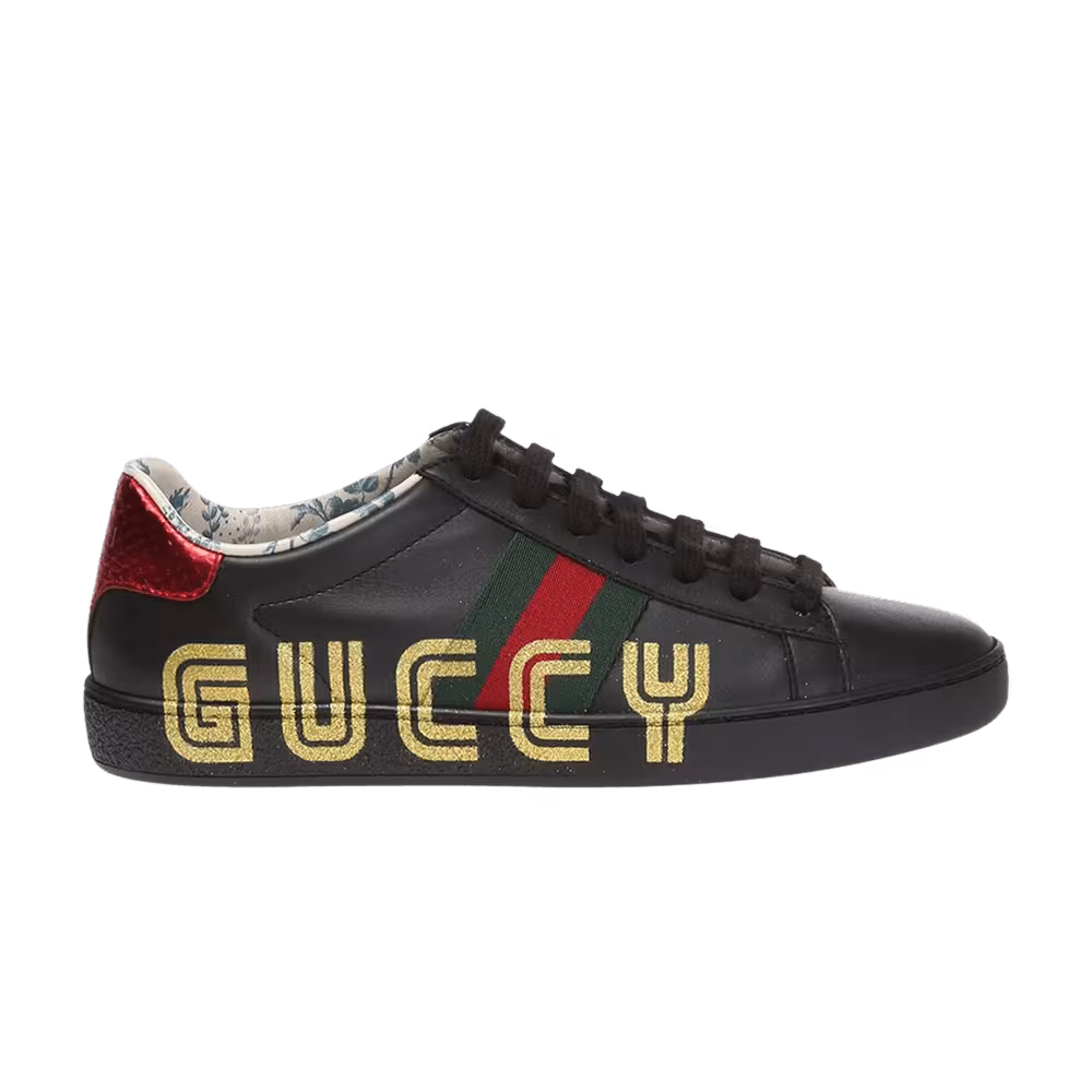 Gucci Women's Ace Low Guccy Print - Black