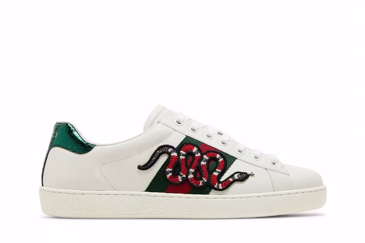 Gucci Ace Embroidered Snake, view 2