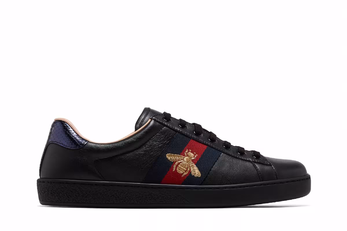 Gucci Ace Embroidered Black Bee, view 2