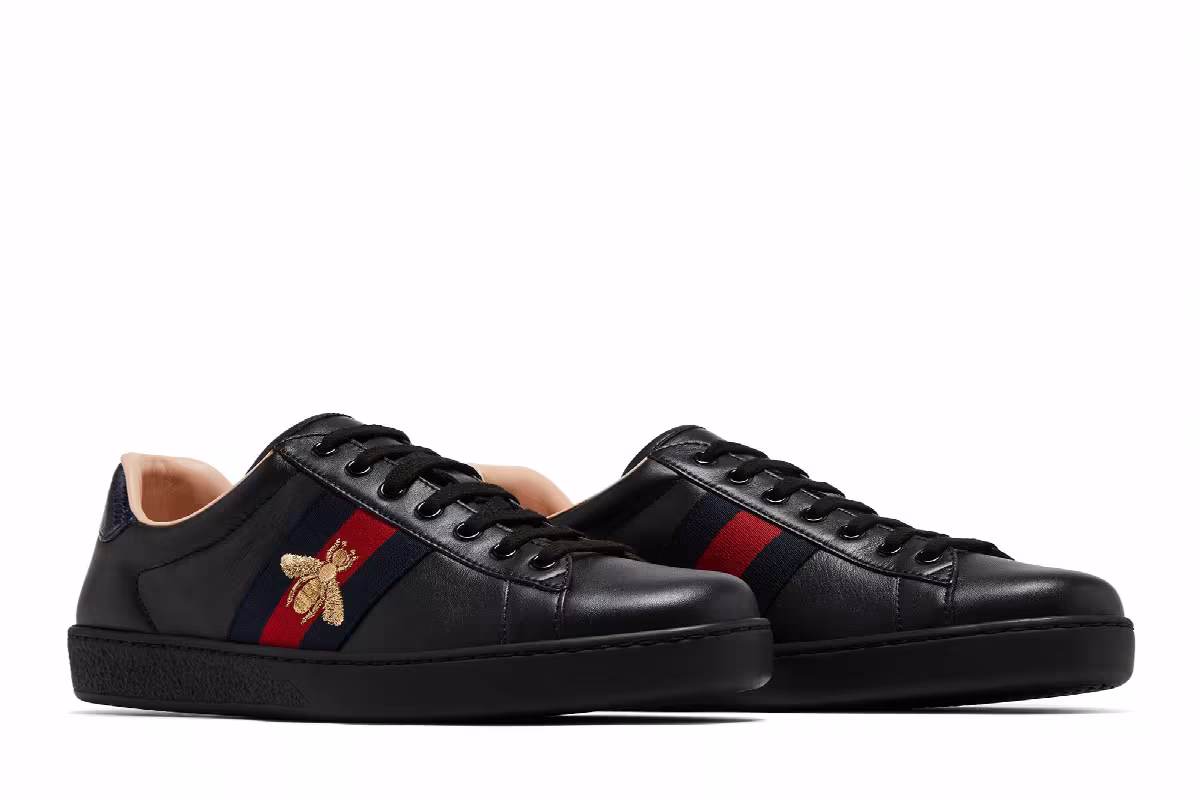 Gucci Ace Embroidered Black Bee, view 9
