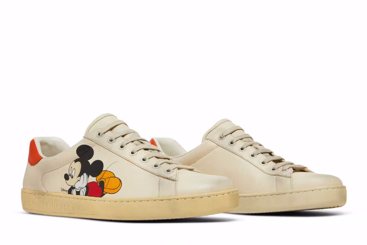 Disney x Gucci Ace Low Mickey Mouse - Ivory, view 9