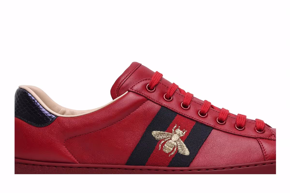 Gucci Ace Embroidered Red Bee, view 3