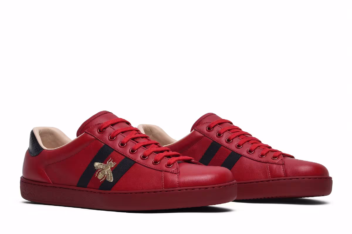 Gucci Ace Embroidered Red Bee, view 9