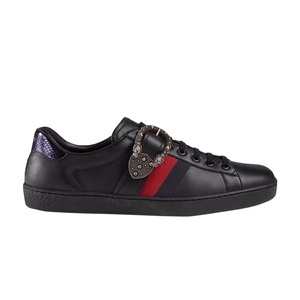 Gucci Ace Low Dionysus Buckle - Black