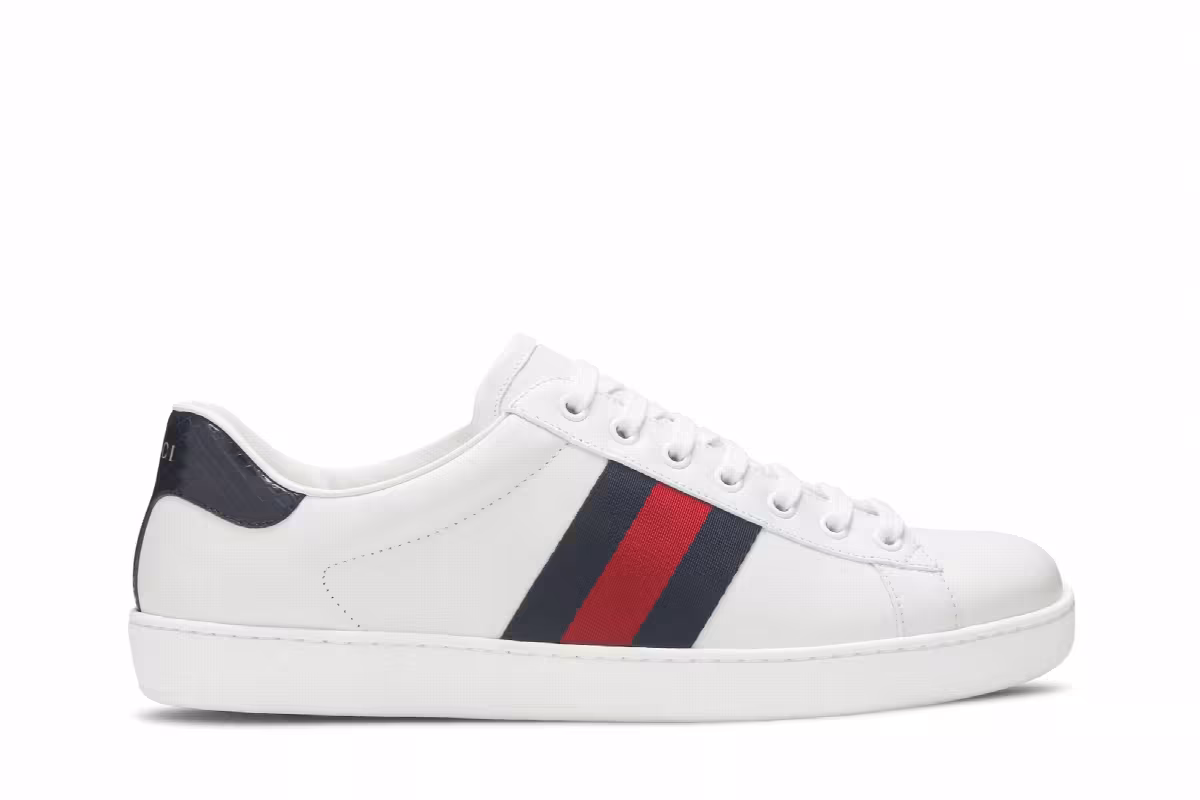 Gucci Ace Leather White Blue, view 2