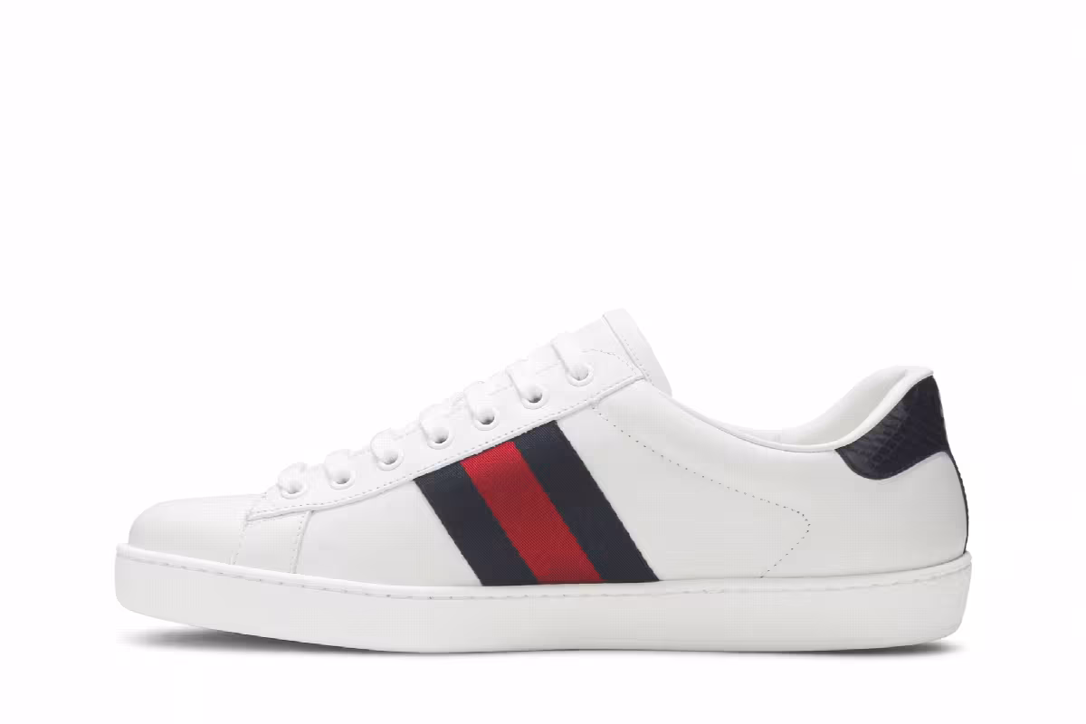 Gucci Ace Leather White Blue, view 4