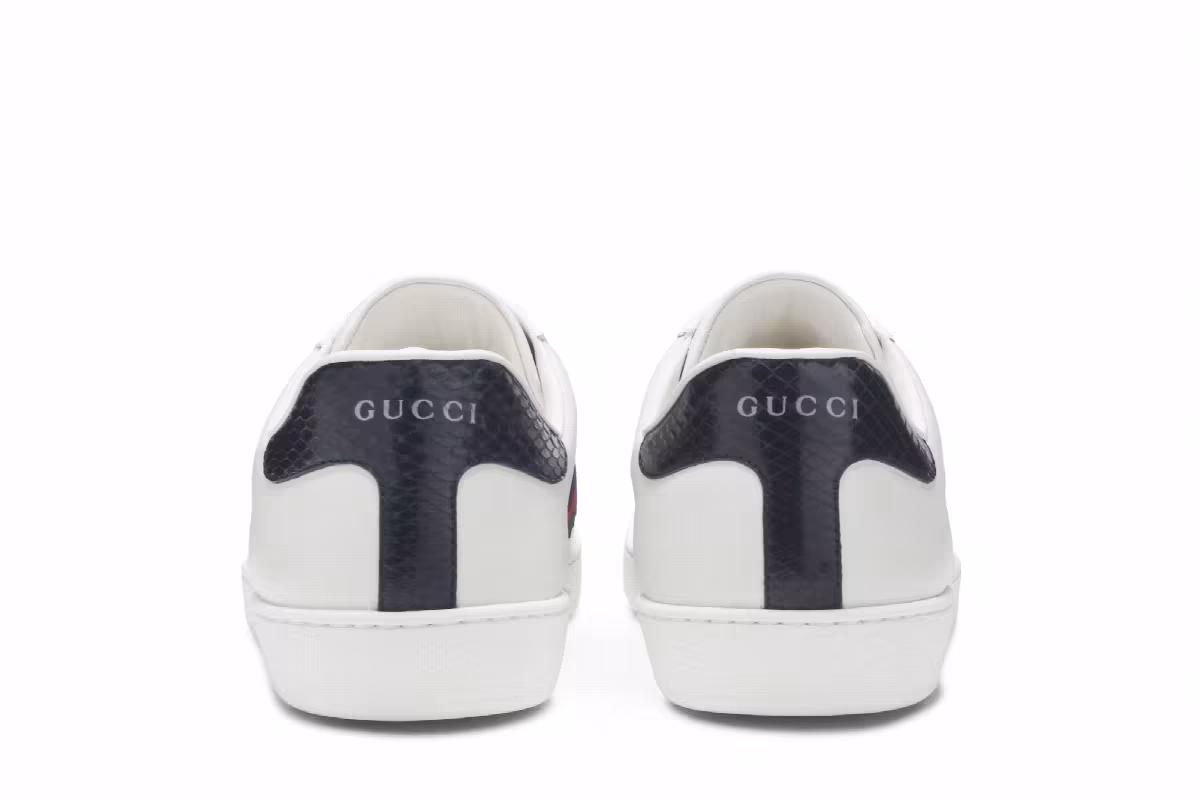 Gucci Ace Leather White Blue, view 7