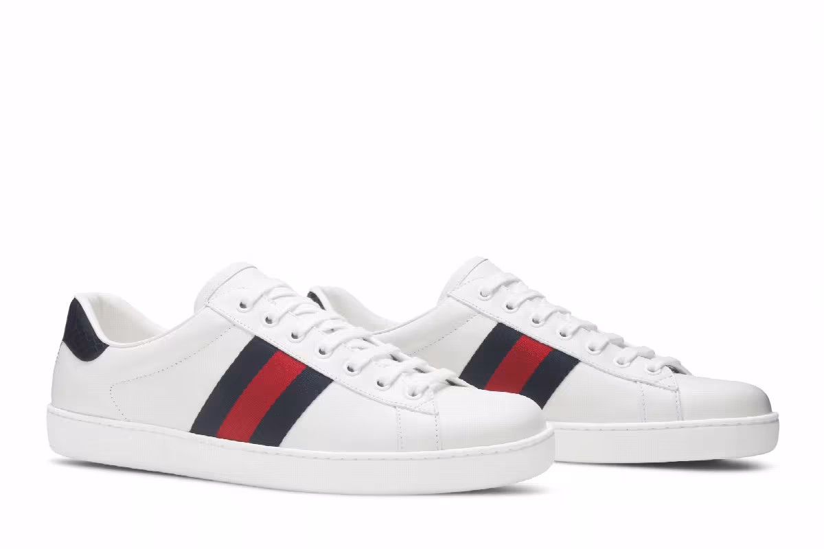 Gucci Ace Leather White Blue, view 9