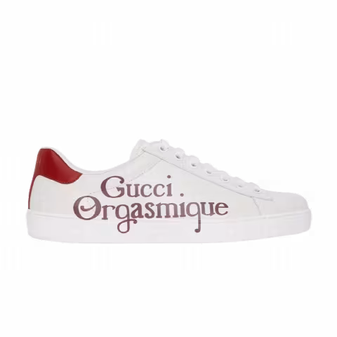Gucci New Ace 'Gucci Orgasmique - White Hibiscus Red'