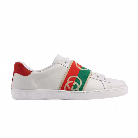 Gucci Ace Elastic Web 'Interlocking G - White Red Green'
