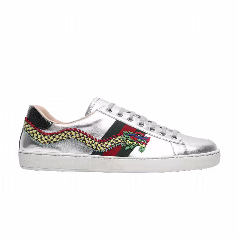 Gucci Ace Embroidered 'Silver Dragon'