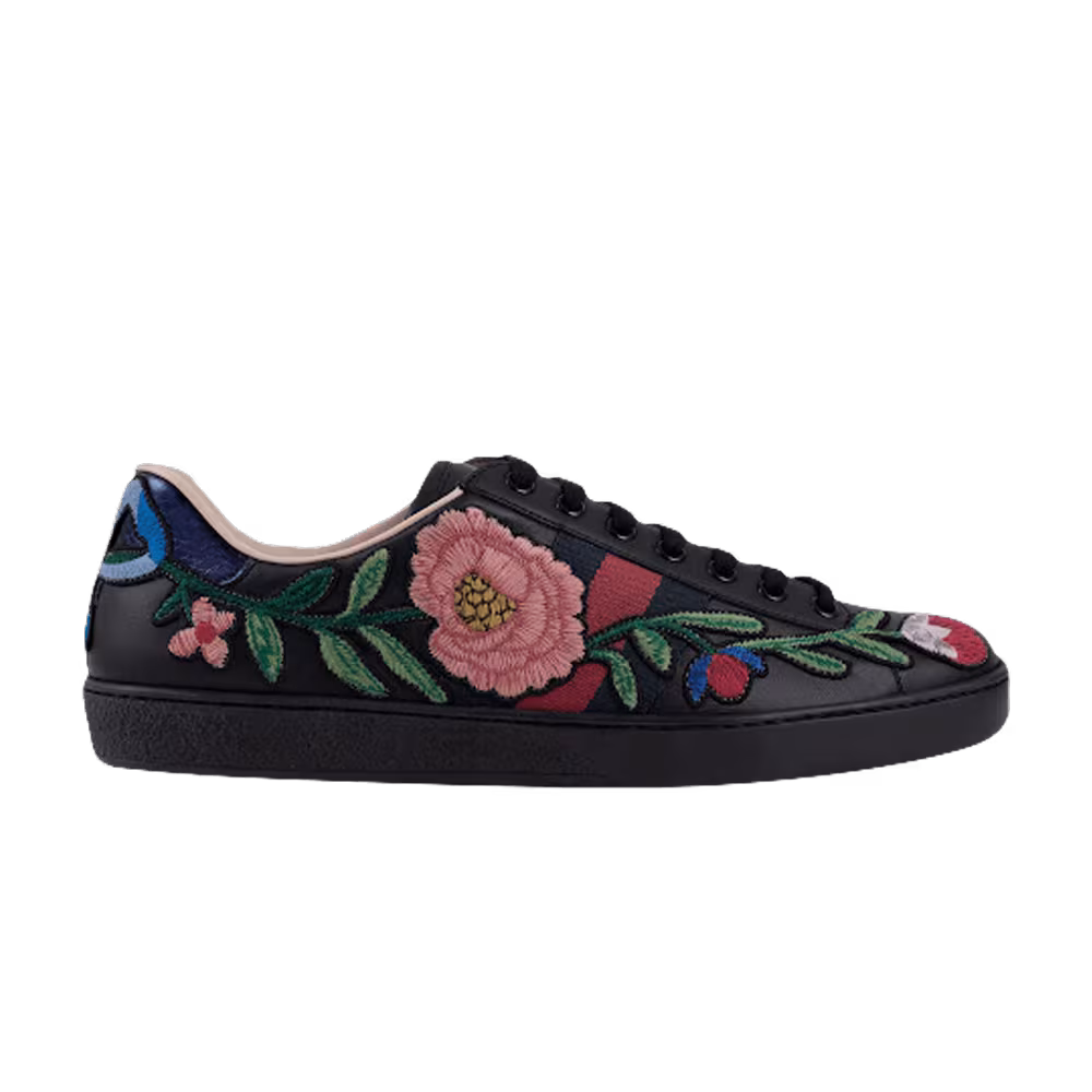 Gucci Ace Embroidered Floral - Black