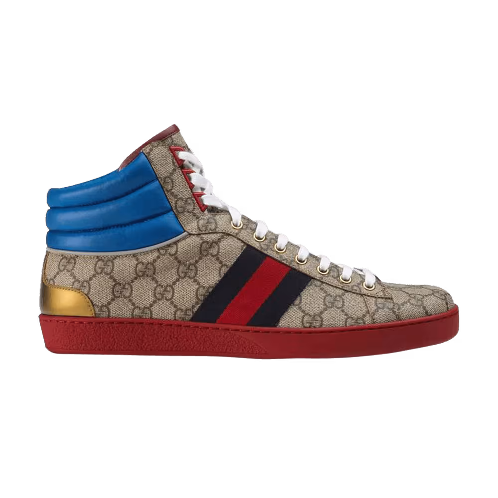 Gucci Ace GG High Top Blue Beige