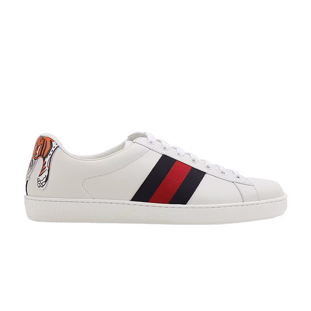 Gucci Ace Vintage Web Lace-Up Tiger Patch