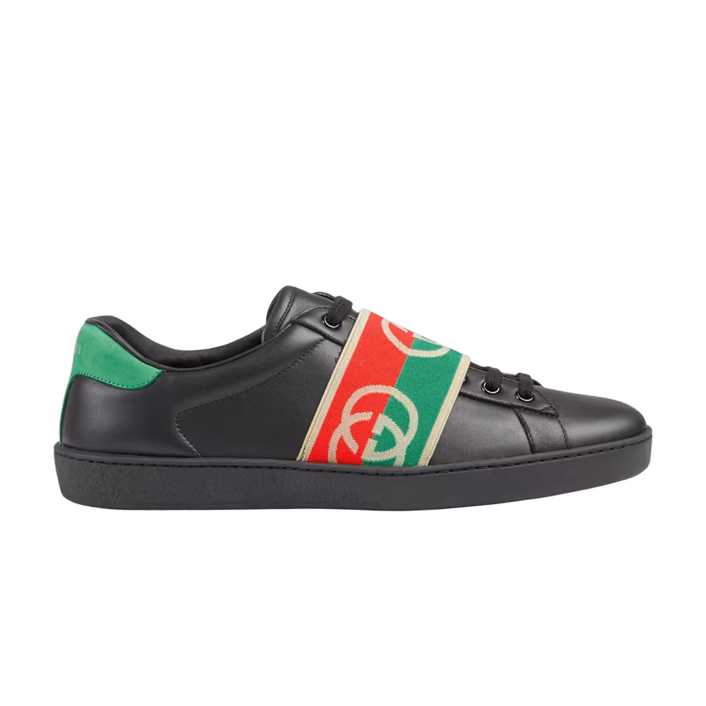 Gucci Ace Elastic Web Interlocking G - Black Red Green