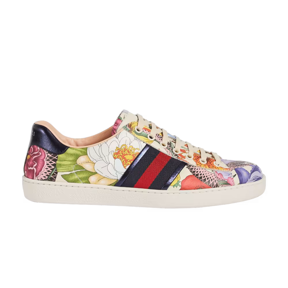 Gucci Ace Leather Floral Snake