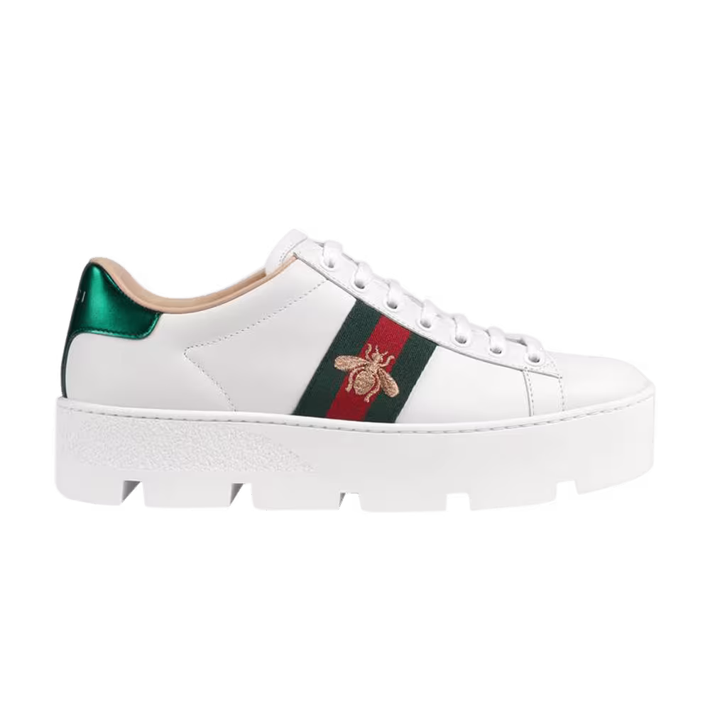 Gucci Women's Ace Embroidered Platform White