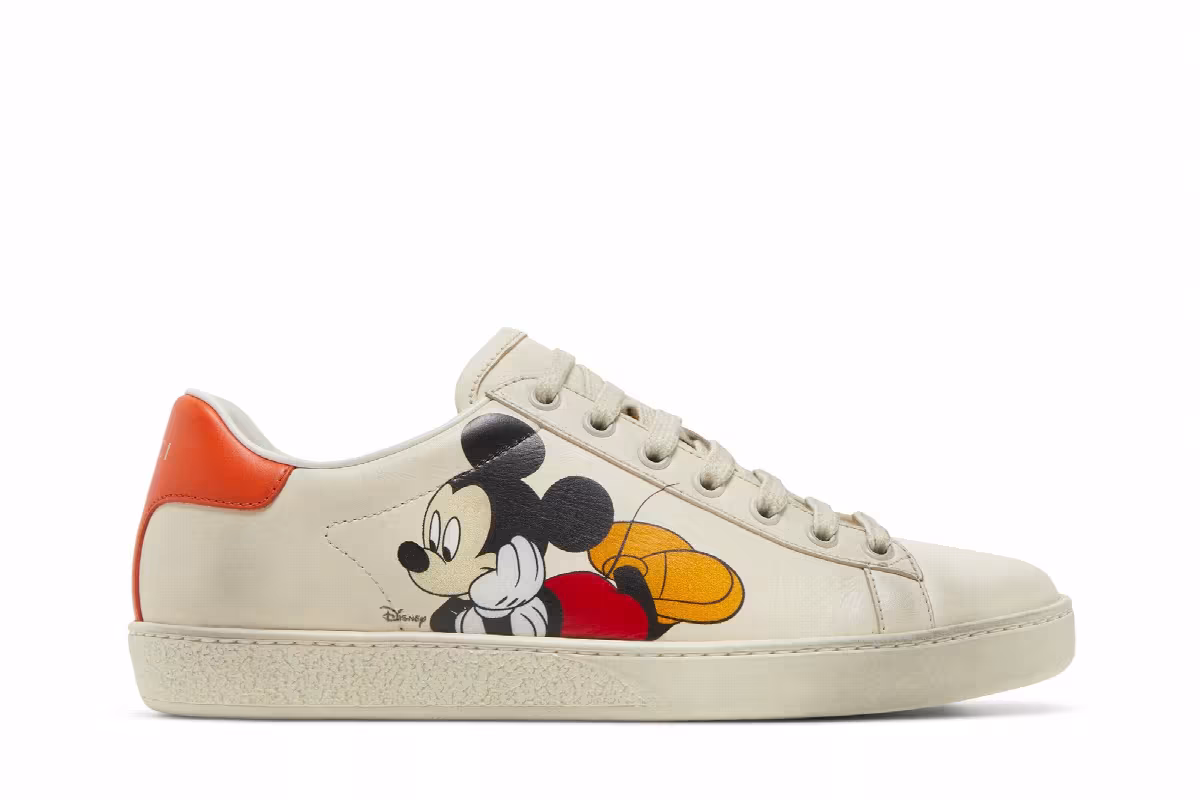Disney x Gucci Women's Ace Low Mickey Mouse - Ivory, view 2