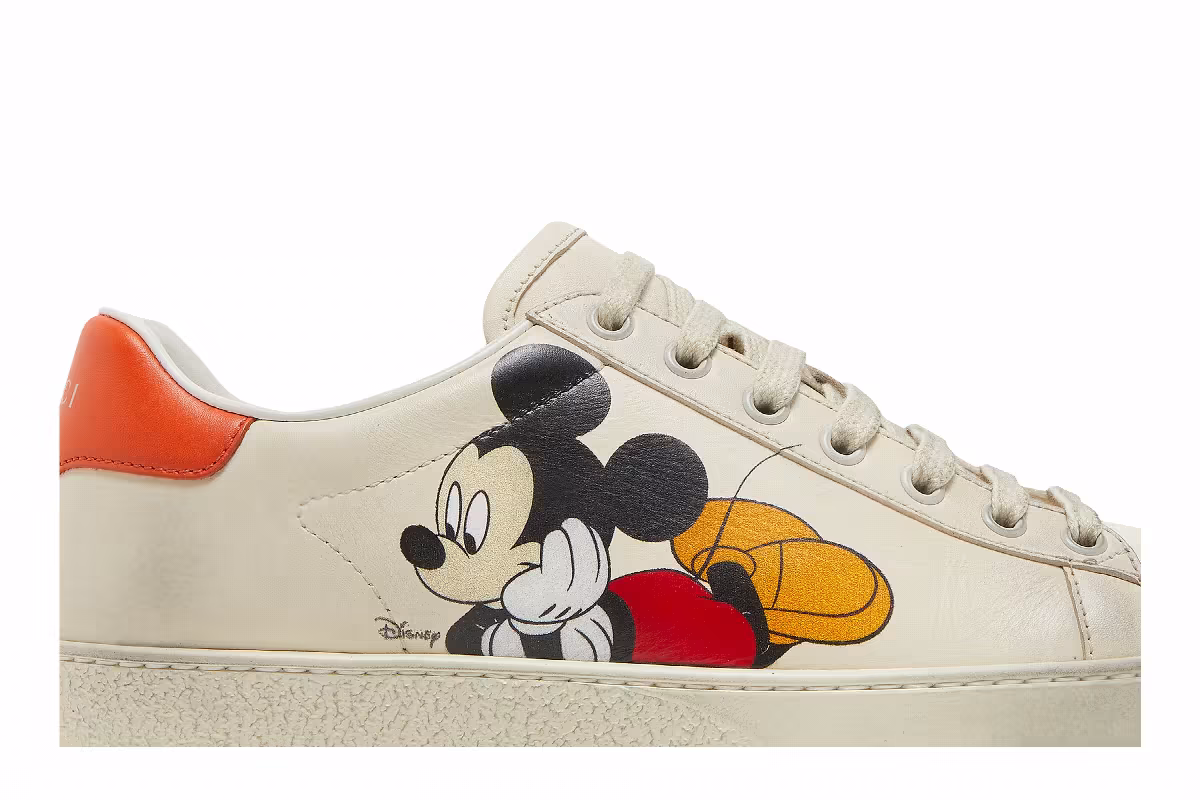Disney x Gucci Women's Ace Low Mickey Mouse - Ivory, view 3