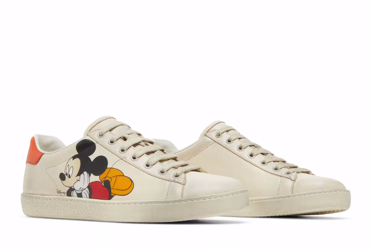 Disney x Gucci Women's Ace Low Mickey Mouse - Ivory, view 9