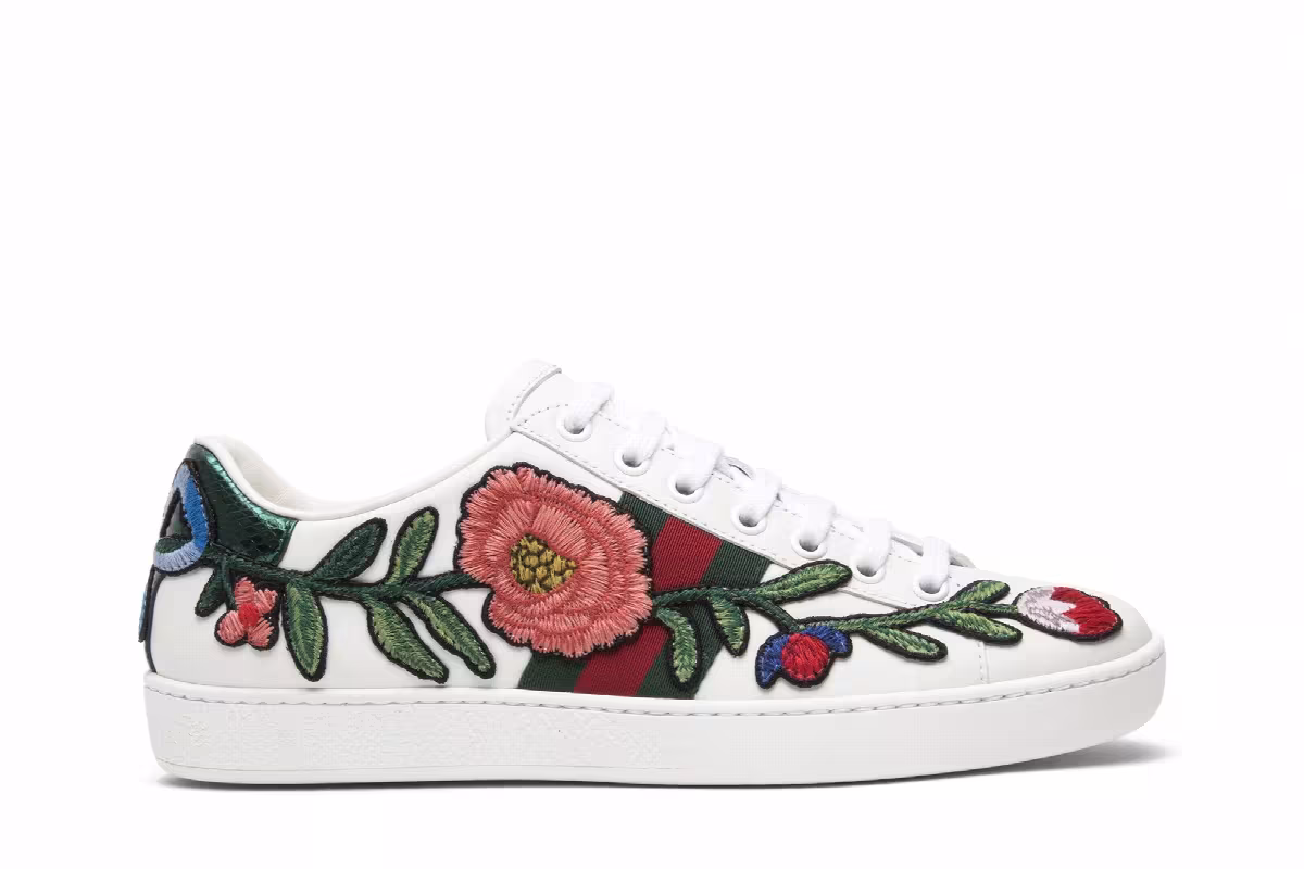 Gucci Women's Ace Embroidered Floral, view 2