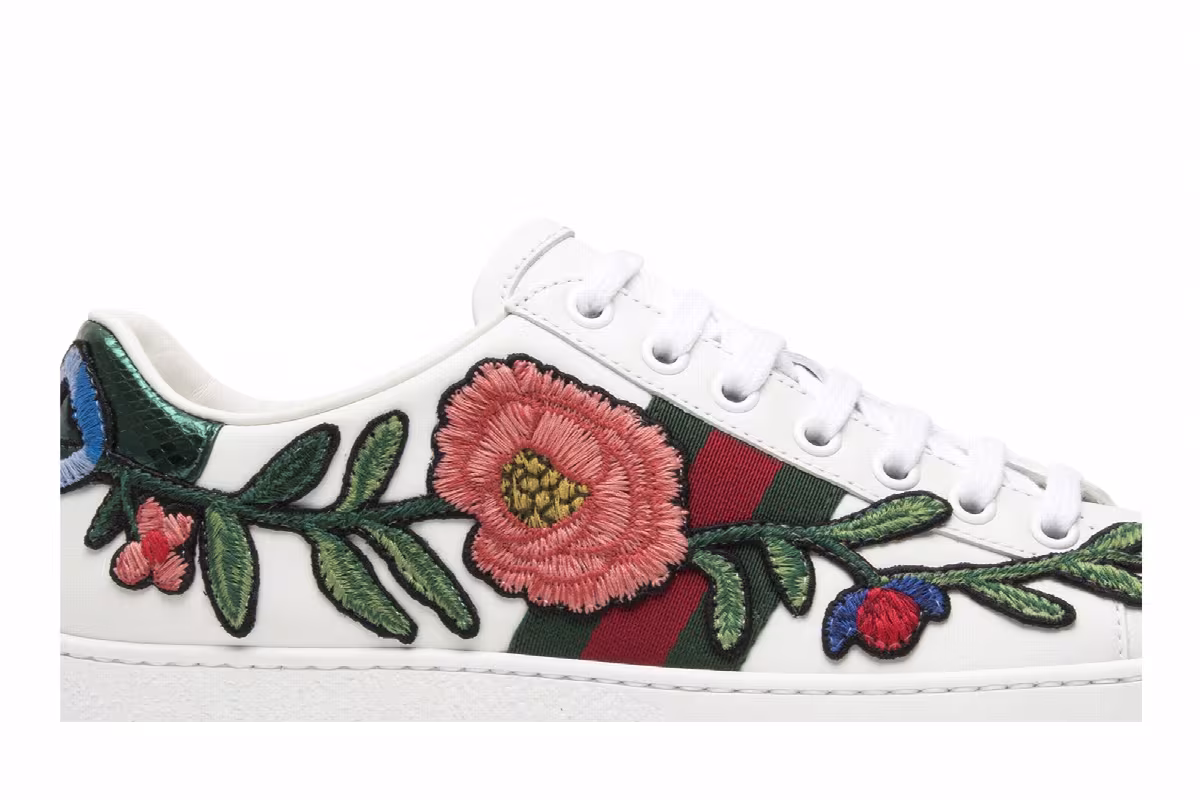 Gucci Women's Ace Embroidered Floral, view 3