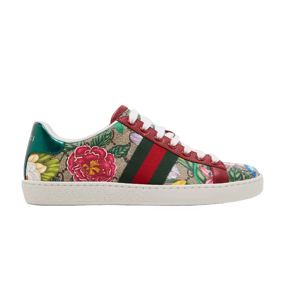 Gucci Women's Ace GG Supreme Low Flora Print - Red