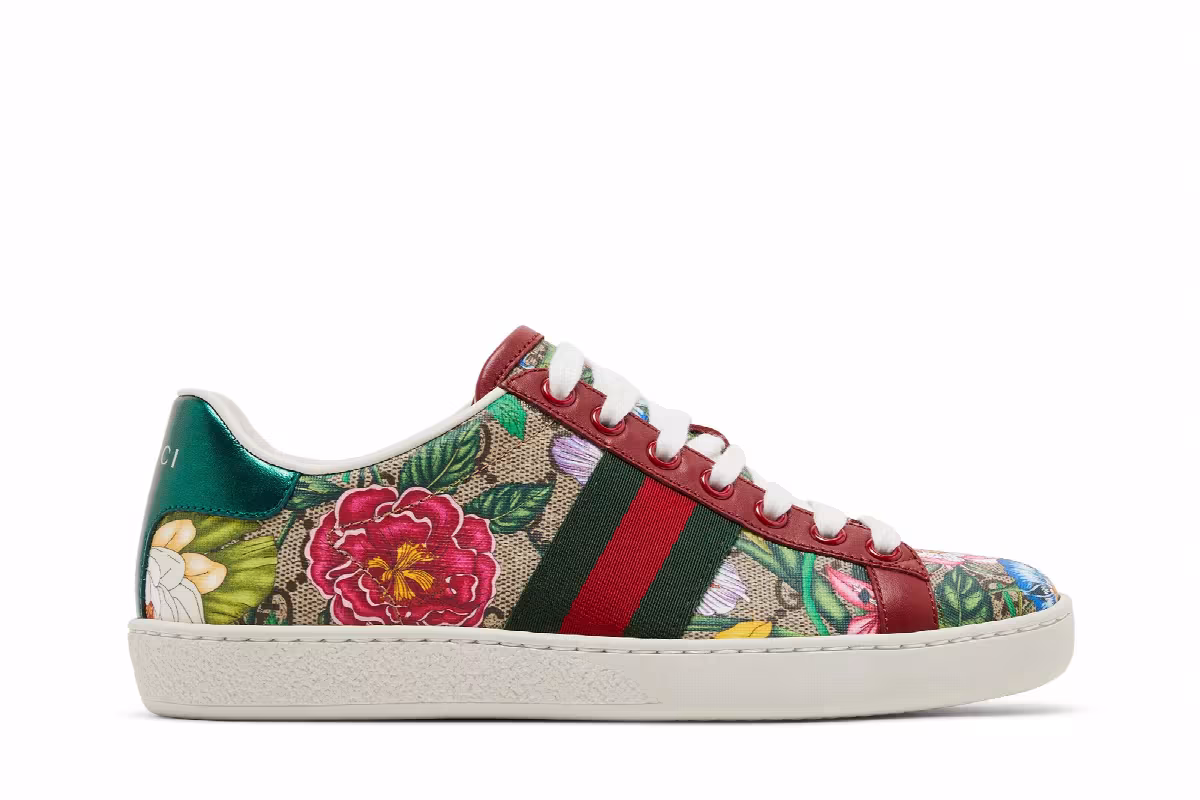 Gucci Women's Ace GG Supreme Low Flora Print - Red, view 2