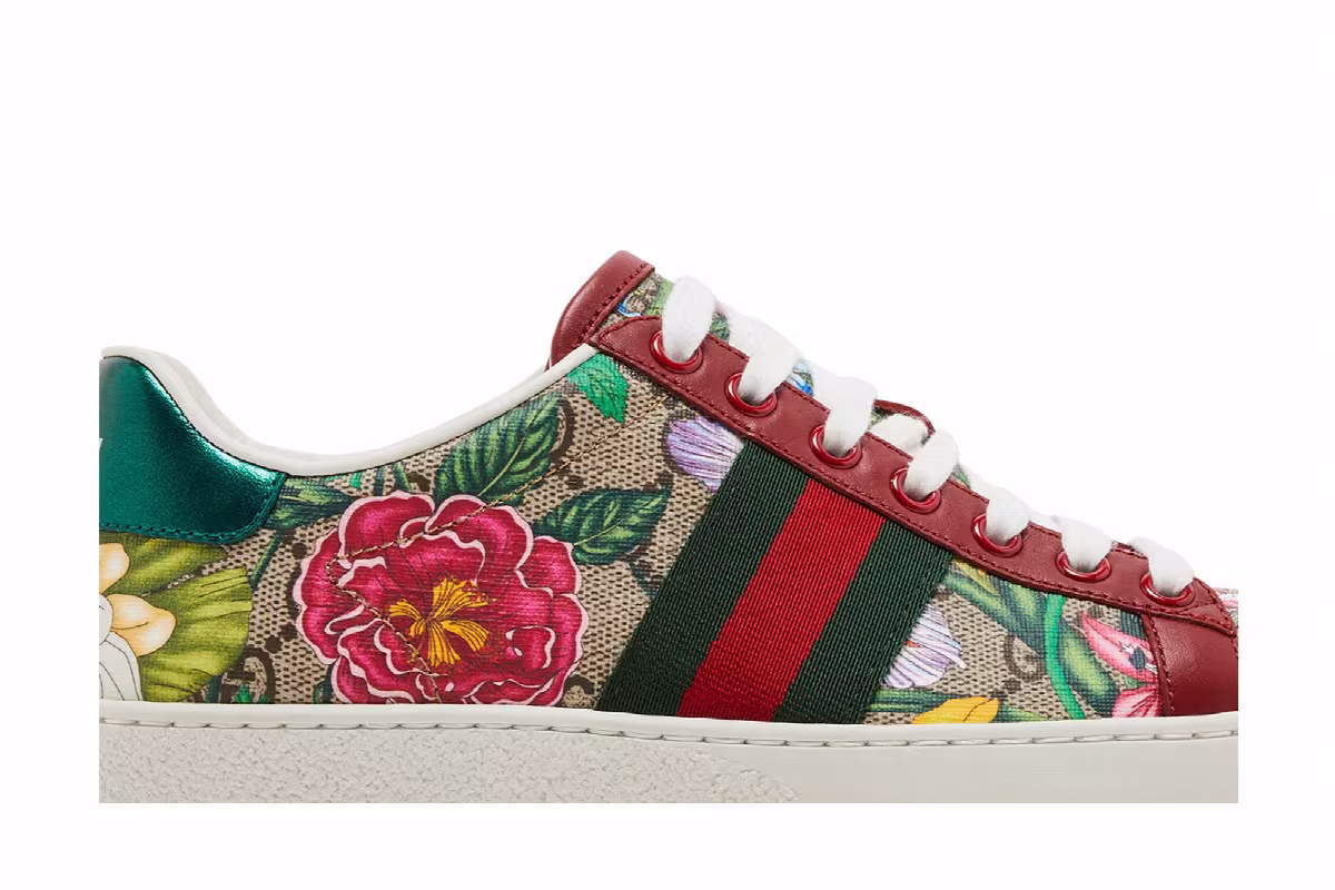 Gucci Women's Ace GG Supreme Low Flora Print - Red, view 3