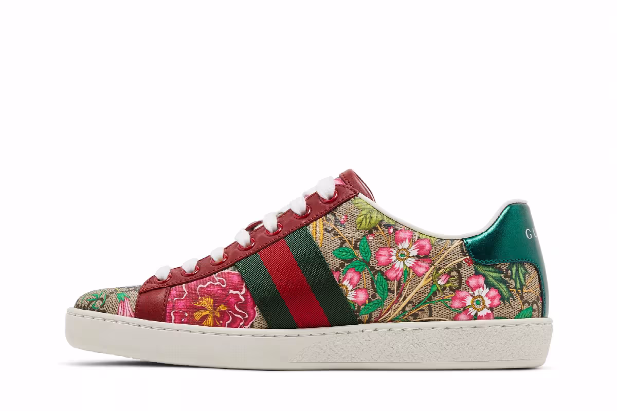 Gucci Women's Ace GG Supreme Low Flora Print - Red, view 4