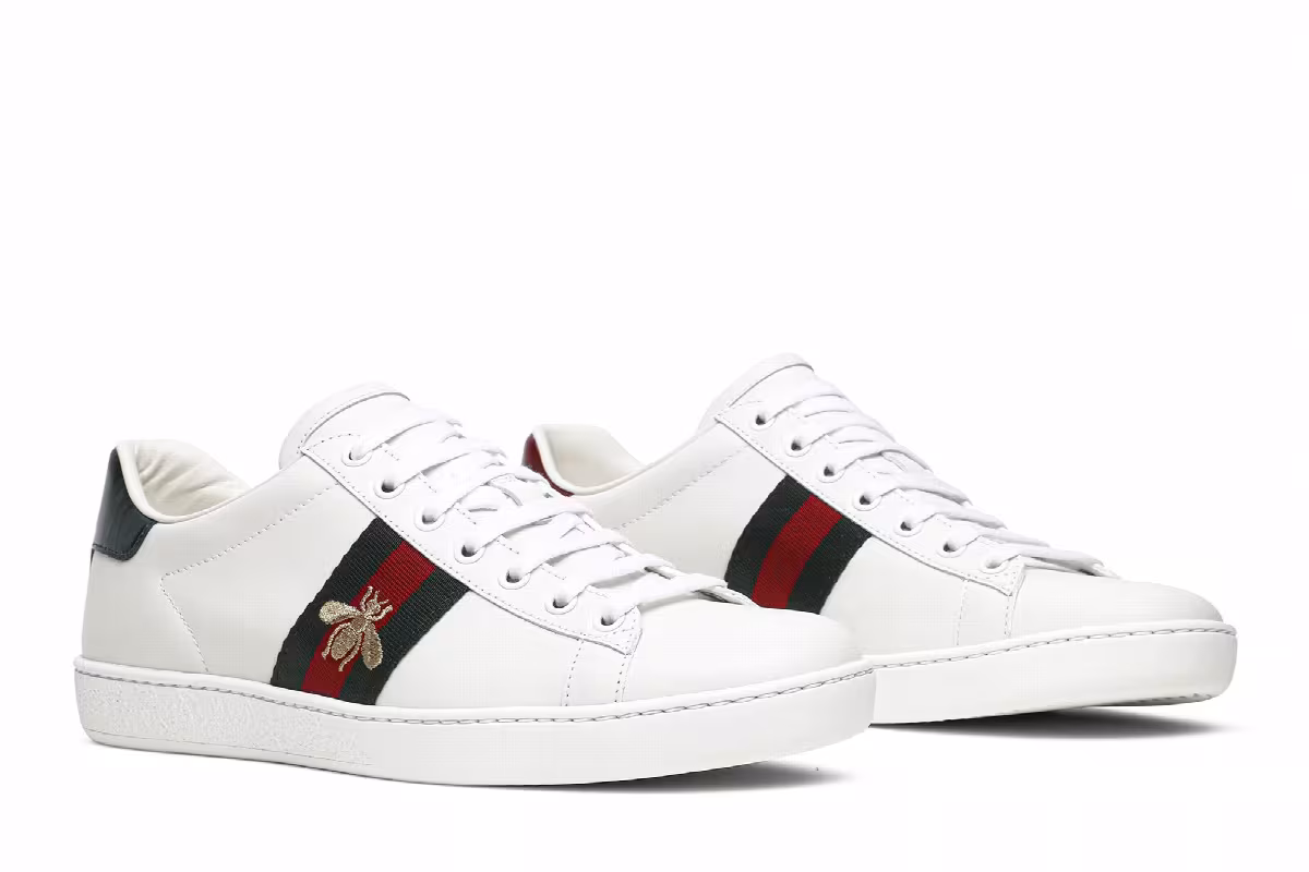 Gucci Women's Ace Low Bee Embroidered, view 9