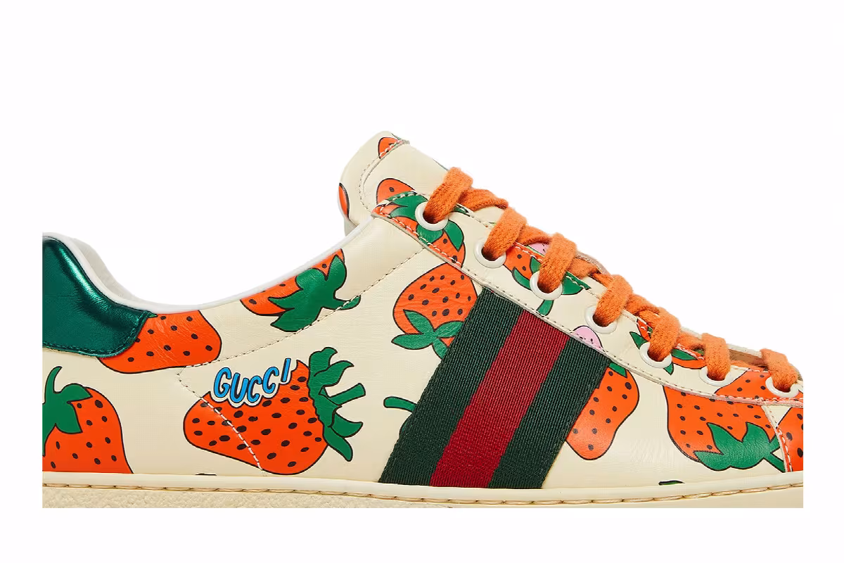 Gucci Women's Ace Strawberry White, view 3