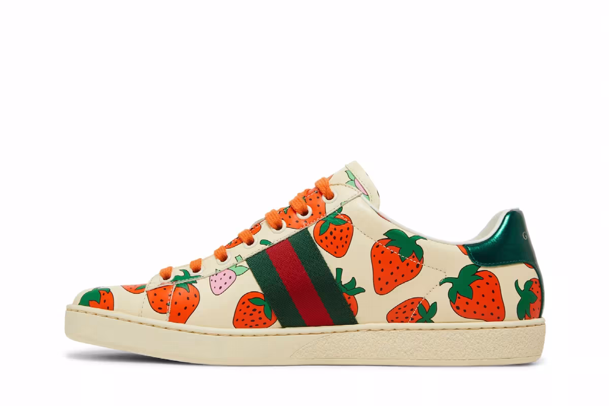 Gucci Women's Ace Strawberry White, view 4