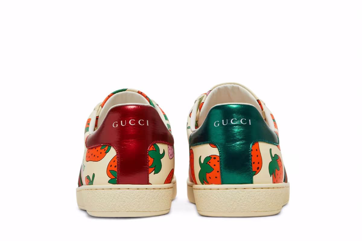 Gucci Women's Ace Strawberry White, view 7