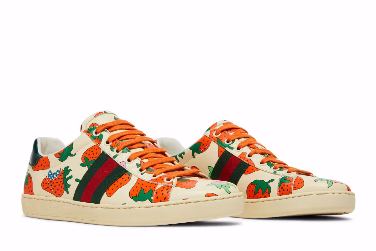 Gucci Women's Ace Strawberry White, view 9