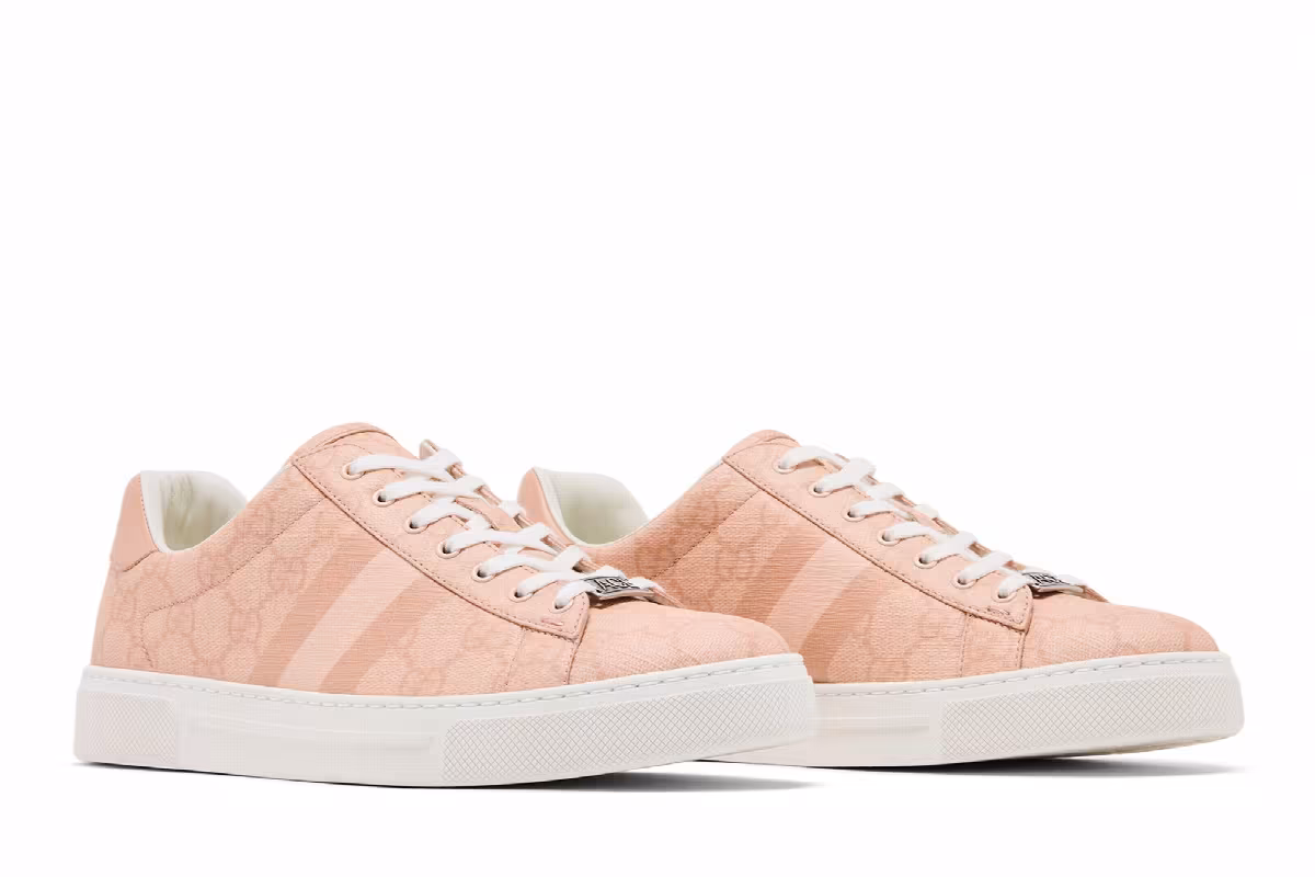 Gucci Women's Ace Web Sneaker Pink, view 9