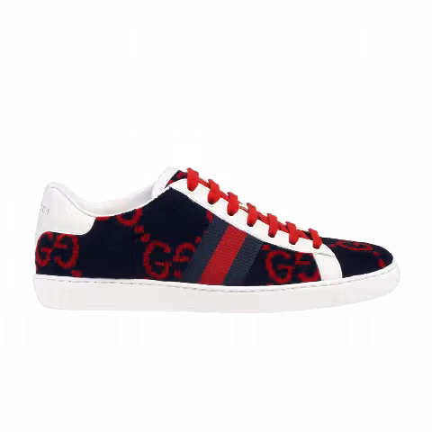 Gucci Wmns Ace GG Terry Cloth 'Blue Red'