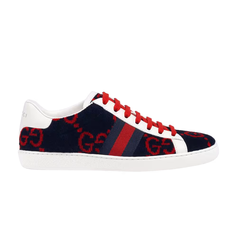 Gucci Women's Ace GG Terry Cloth Blue Red