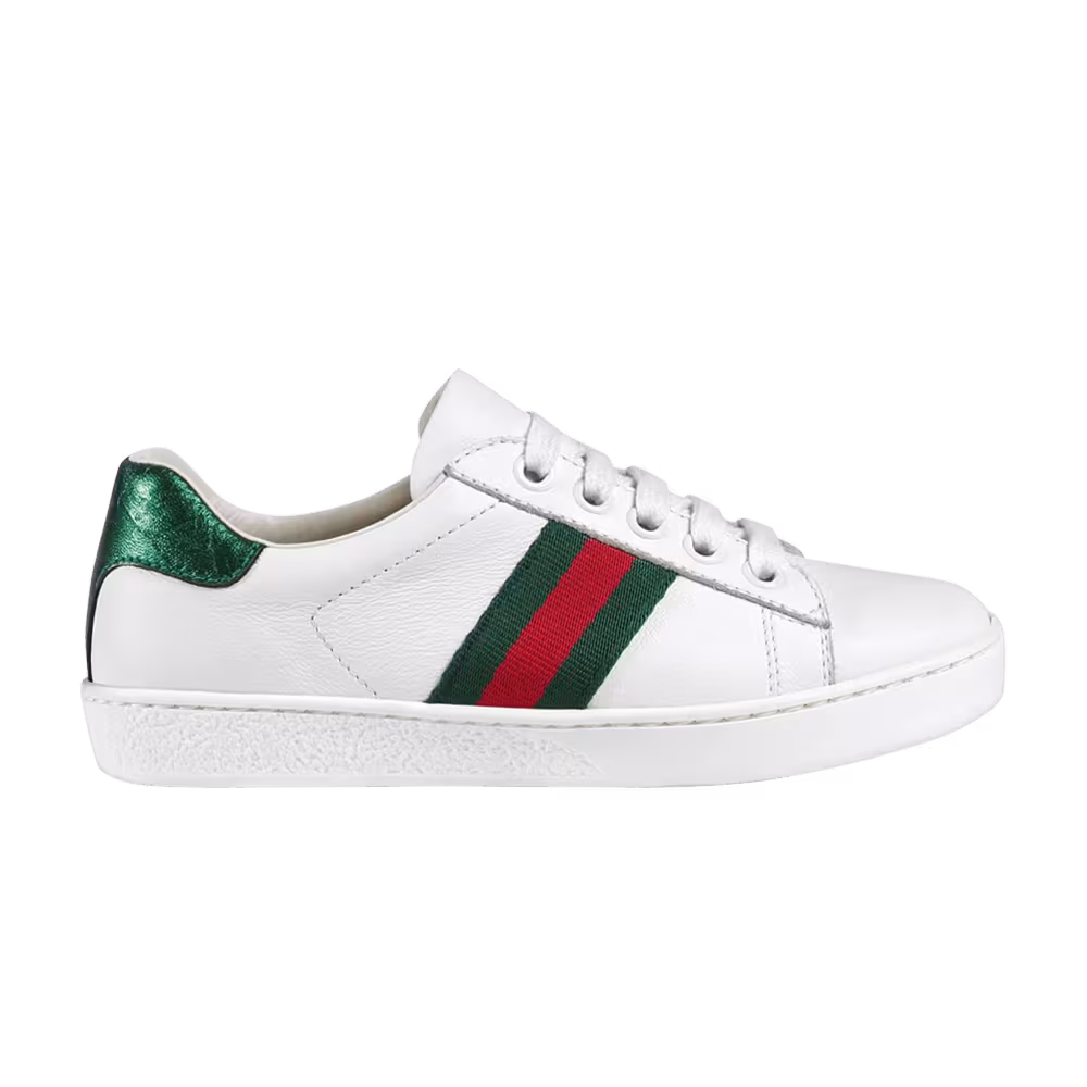 Gucci Ace Leather Kids White Green Red