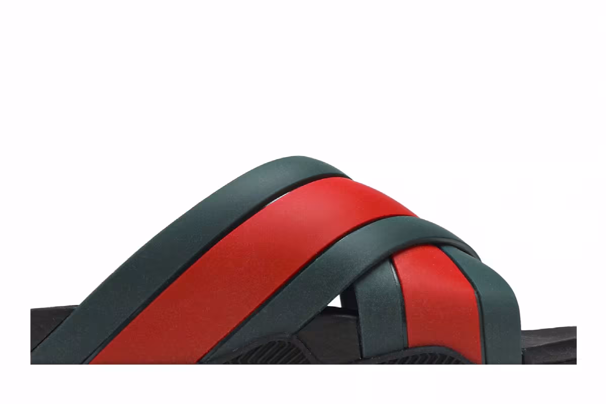 Gucci Rubber Slide Green Red, view 3