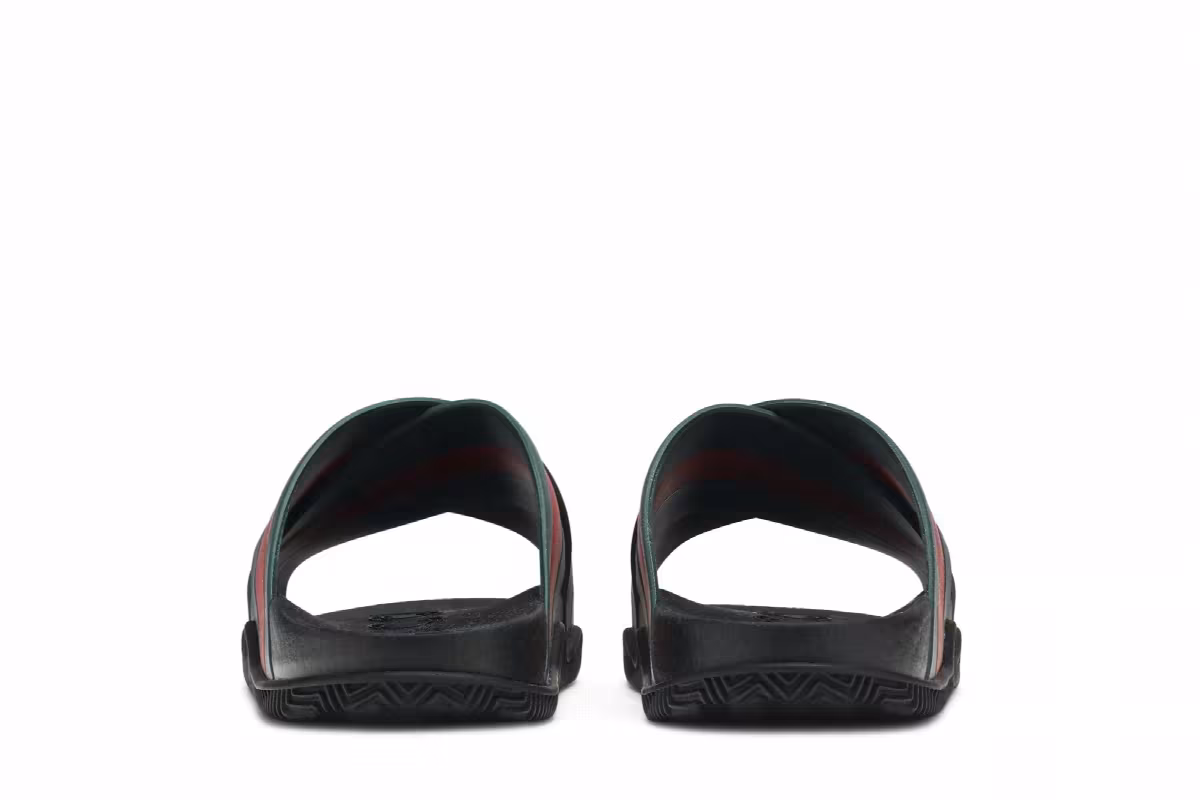 Gucci Rubber Slide Green Red, view 7
