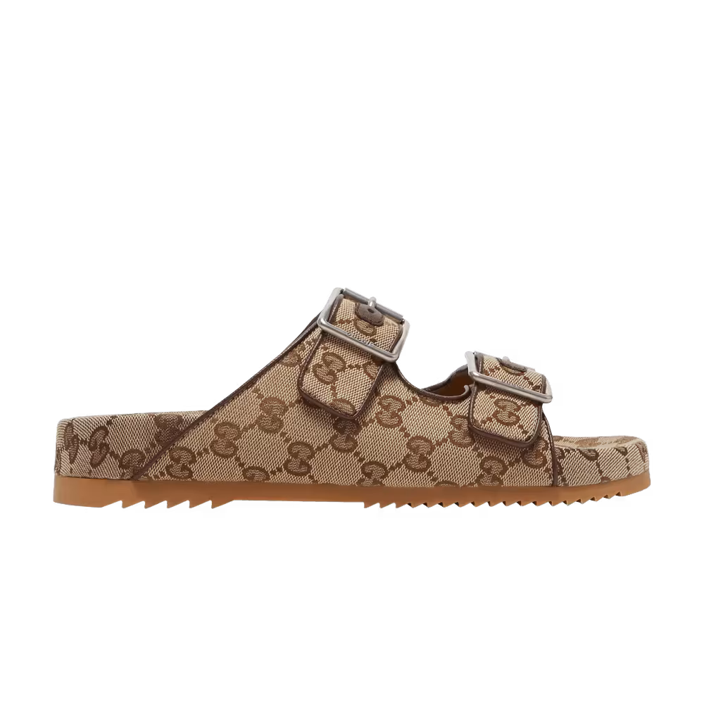 Gucci Slide Sandal Strap Beige Monogram