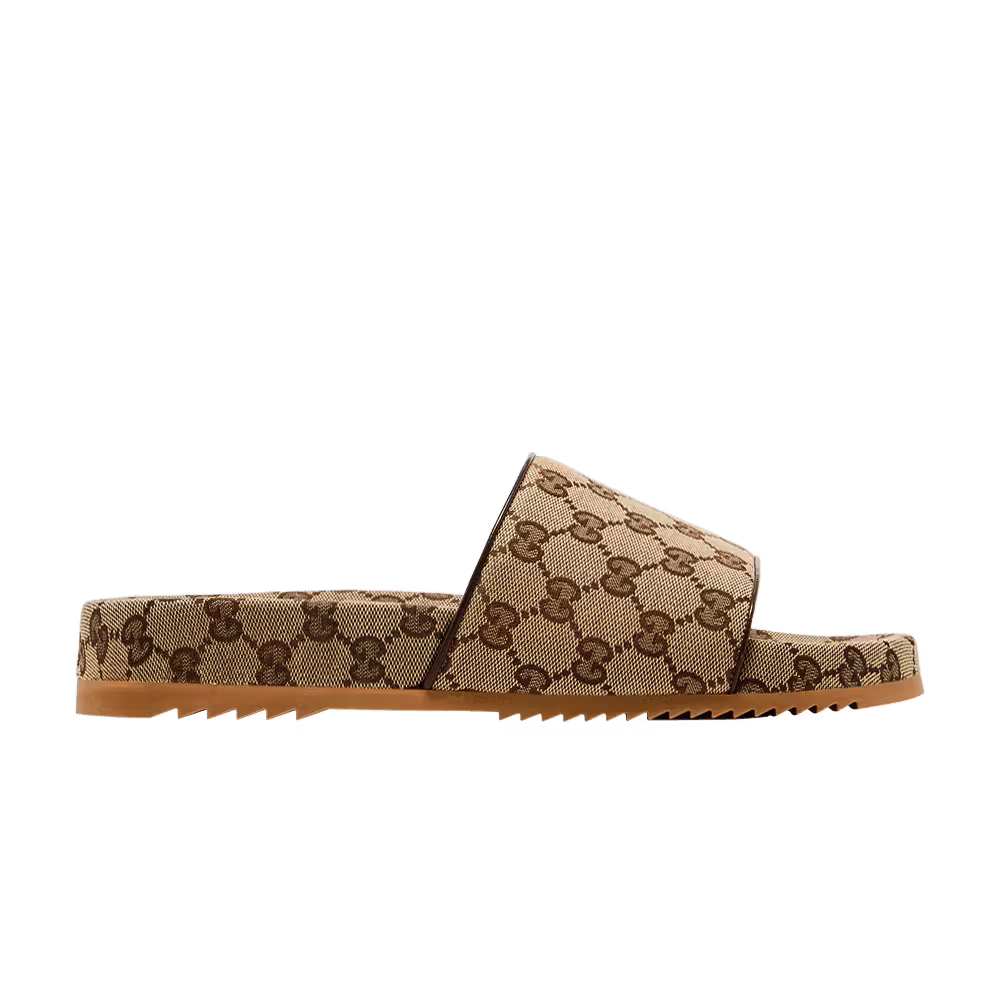 Gucci GG Canvas Slide Sandal Beige Monogram