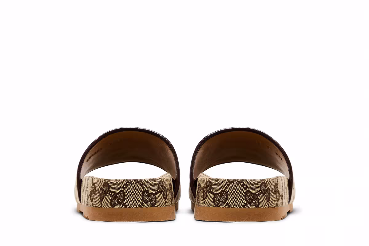 Gucci GG Canvas Slide Sandal Beige Monogram, view 7