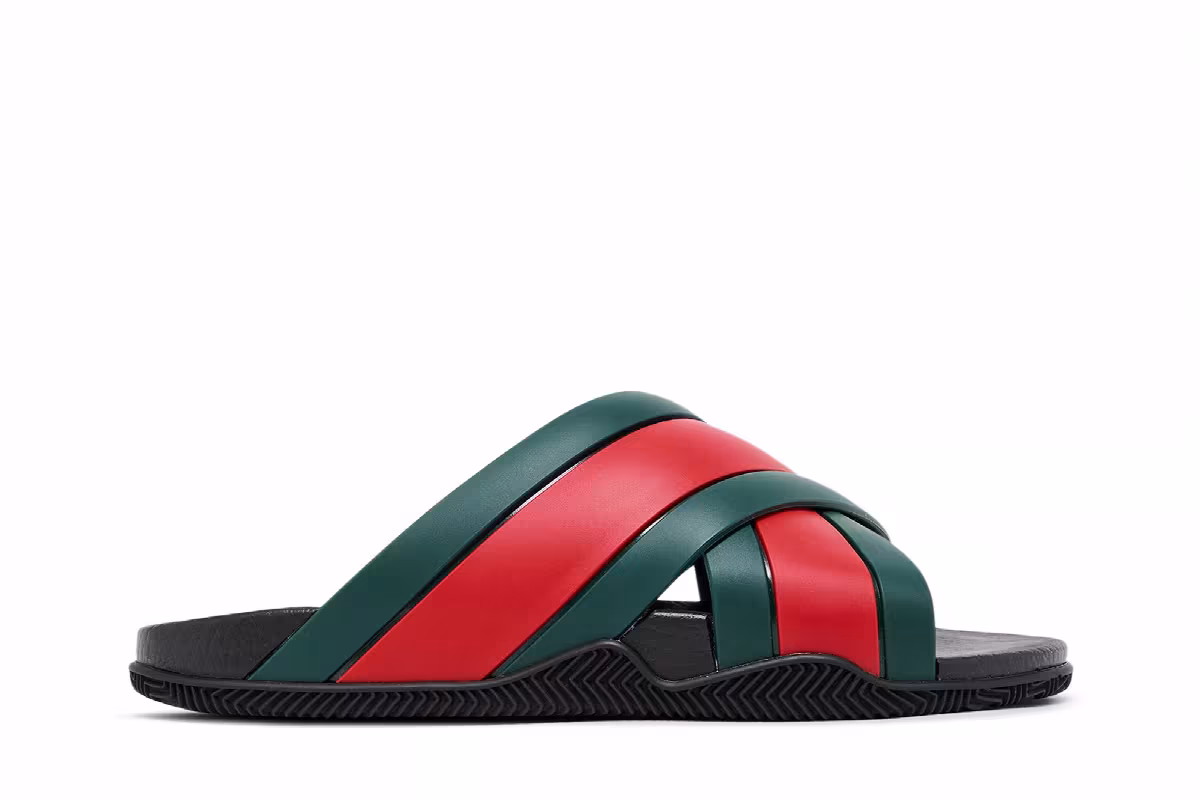 Gucci Women's Slide Web Stripe Black, view 2