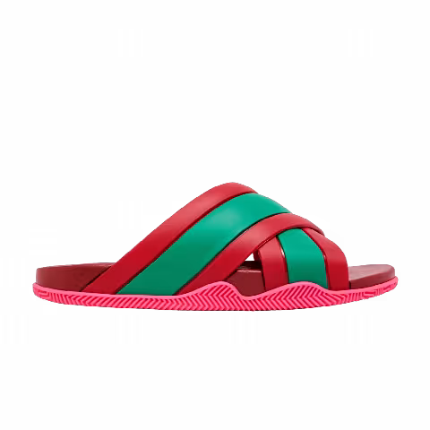 Gucci Wmns Web Stripe Slide Sandal 'Coral'