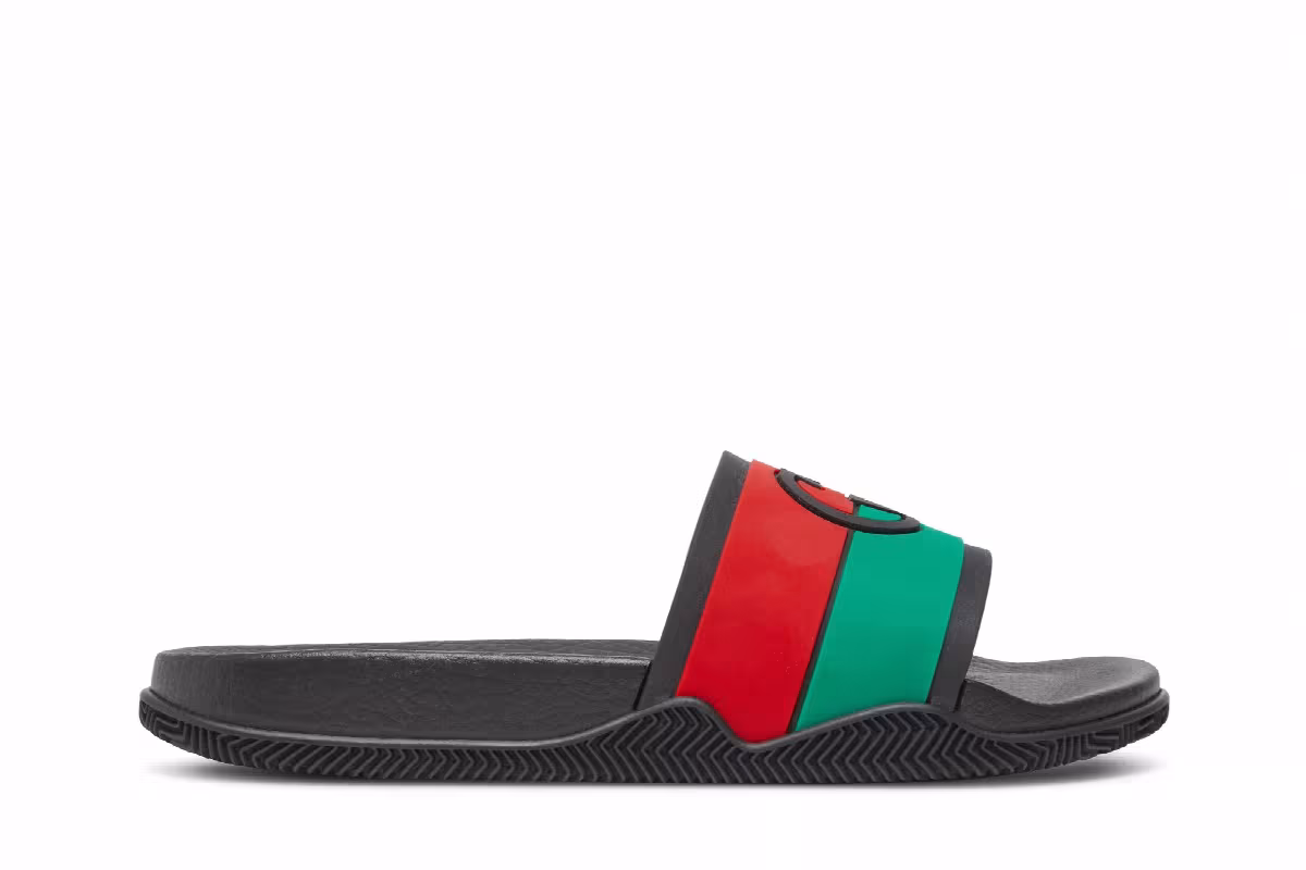 Gucci Slide Interlocking G - Black Red Green, view 2