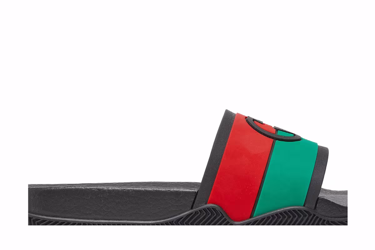 Gucci Slide Interlocking G - Black Red Green, view 3