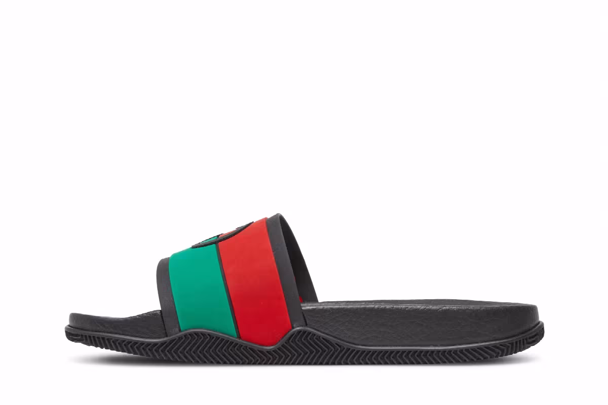Gucci Slide Interlocking G - Black Red Green, view 4