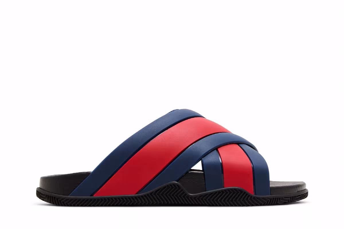 Gucci GG Slide Sandal Blue Red, view 2